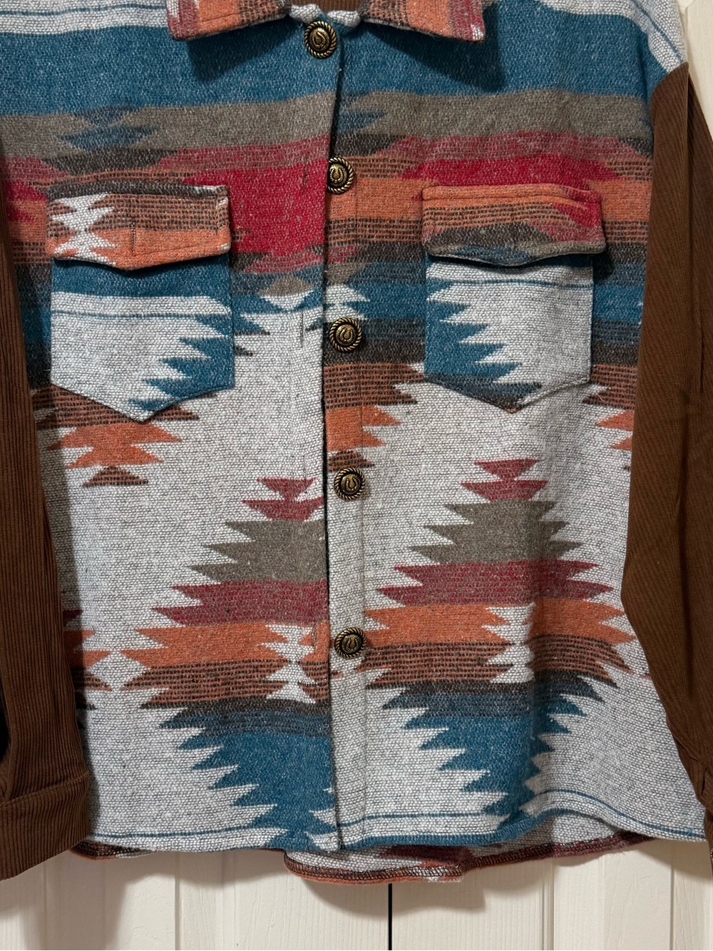 Corduroy Aztec Shacket Size 2X - Picture 7 of 7